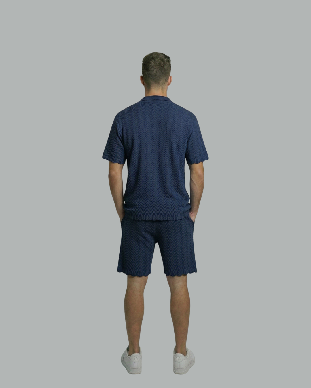 Textured Short Sleeve Sweater Set