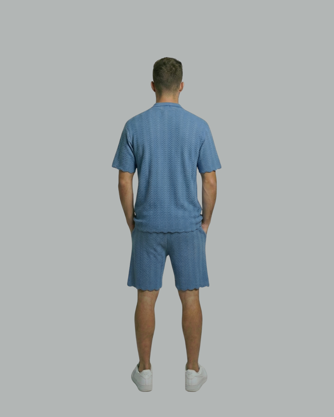 Textured Short Sleeve Sweater Set