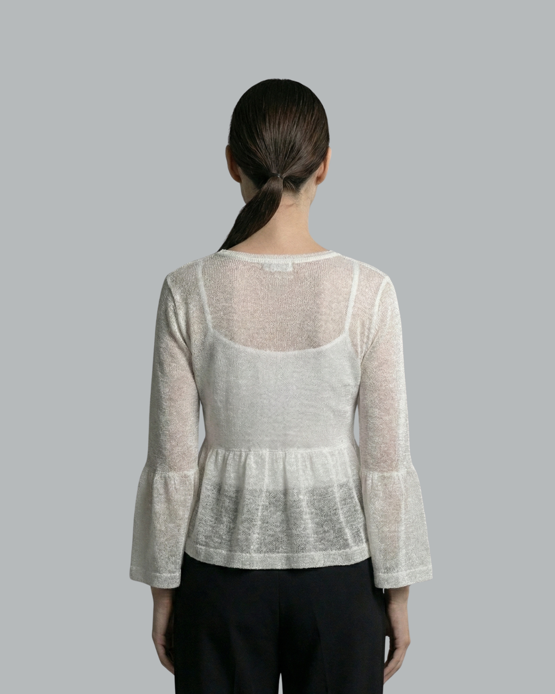 Textured Knit Peplum Pullover