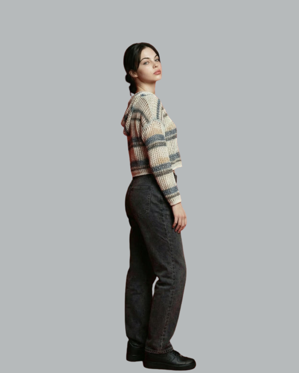 Striped Knit Hoodie