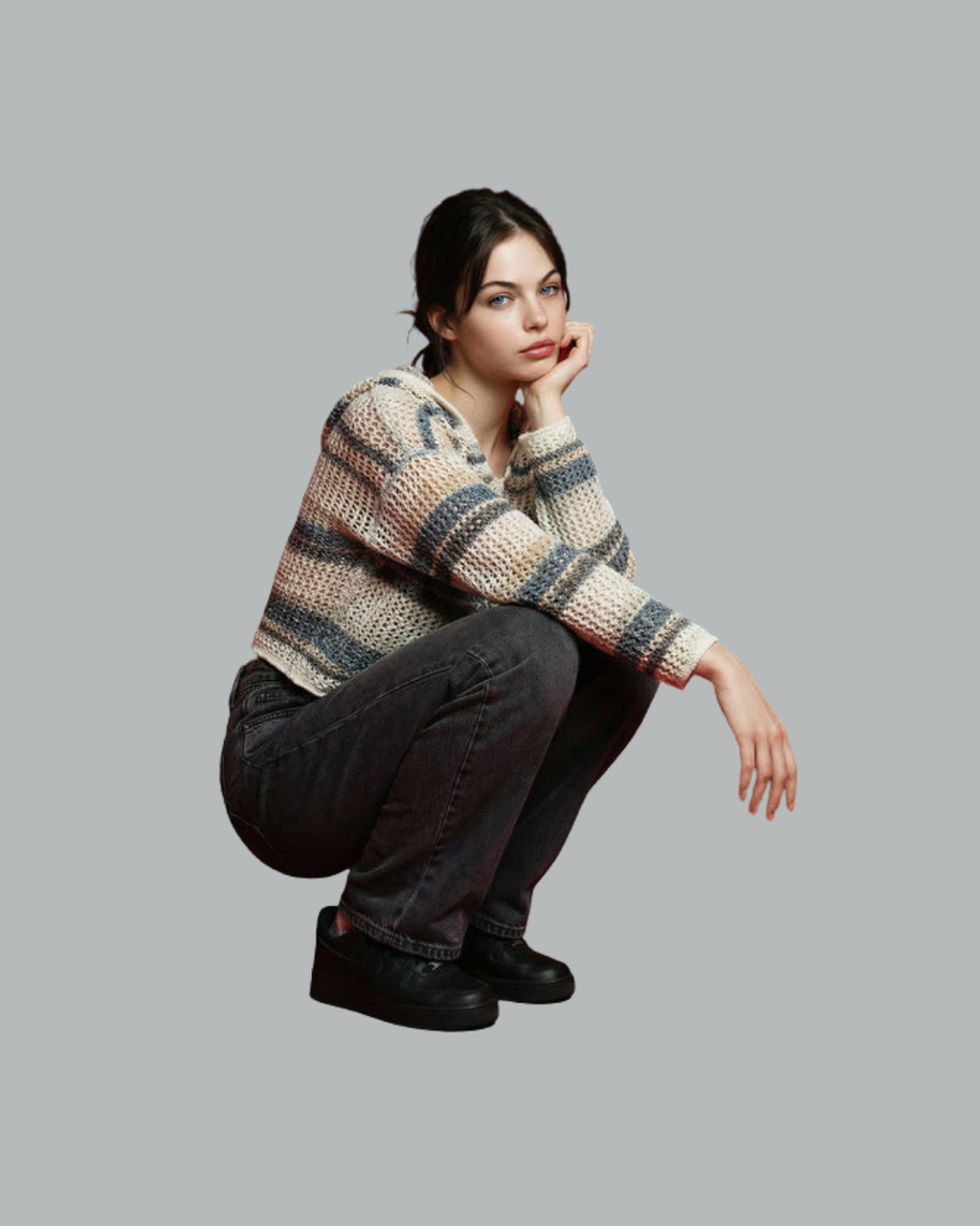 Striped Knit Hoodie
