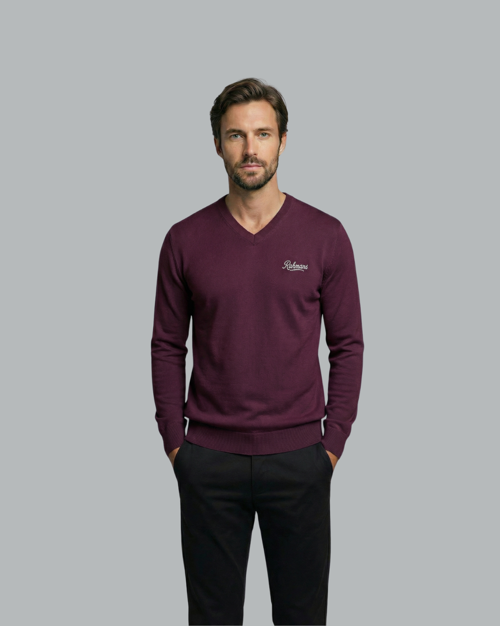 Slim Fit V-Neck Knit Sweater