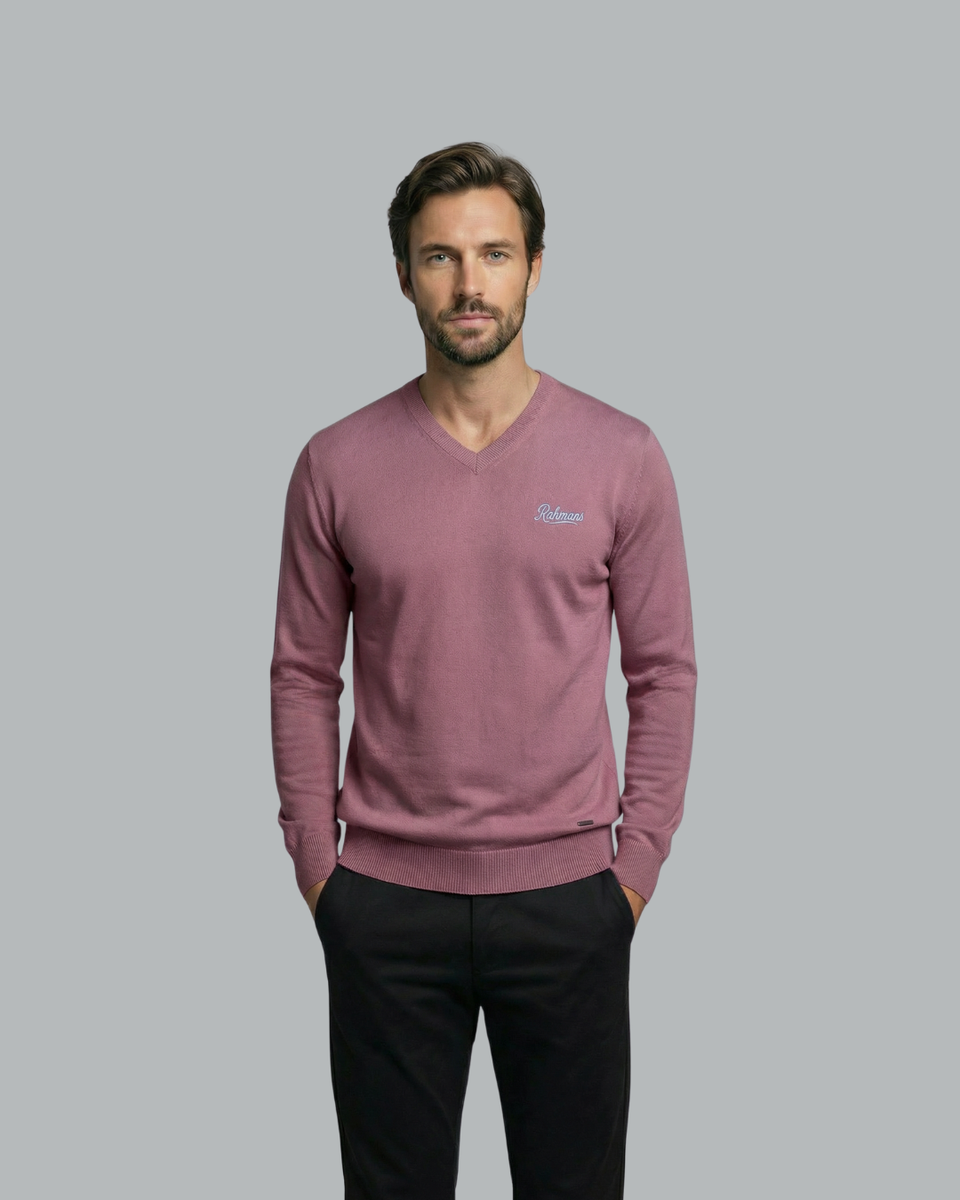 Slim Fit V-Neck Knit Sweater