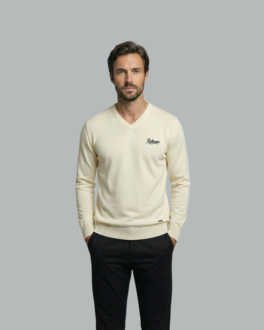 Slim Fit V-Neck Knit Sweater