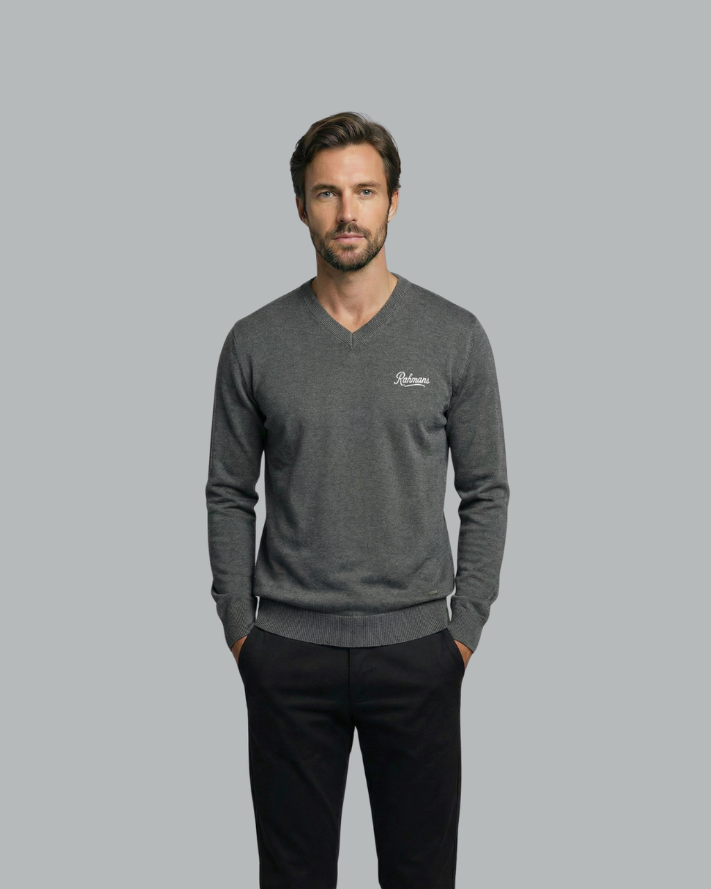 Slim Fit V-Neck Knit Sweater