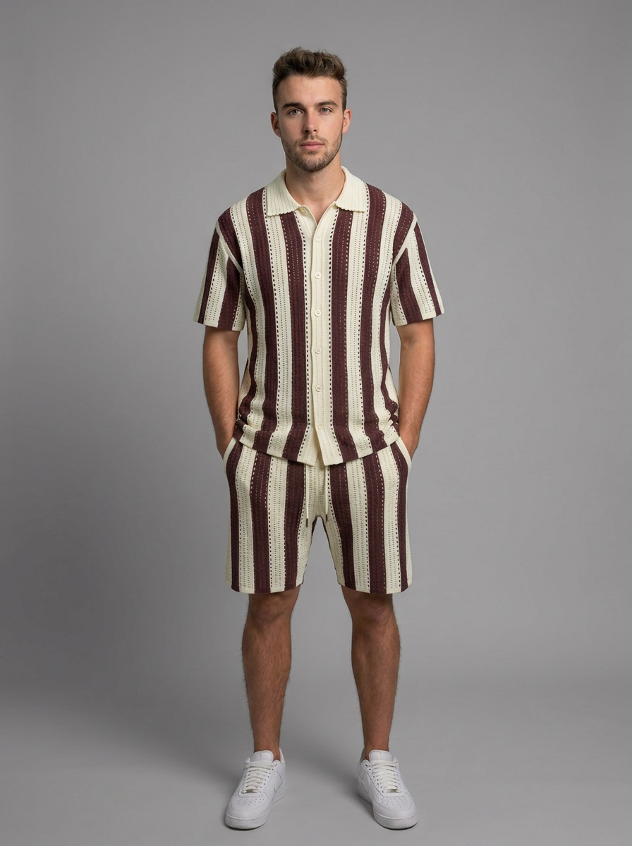 Vertical Crochet Knit Co-Ord Set