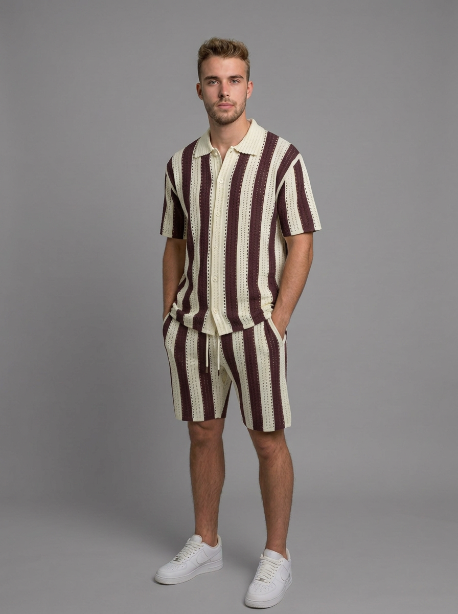 Vertical Crochet Knit Co-Ord Set