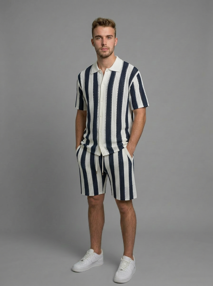 Vertical Crochet Knit Co-Ord Set