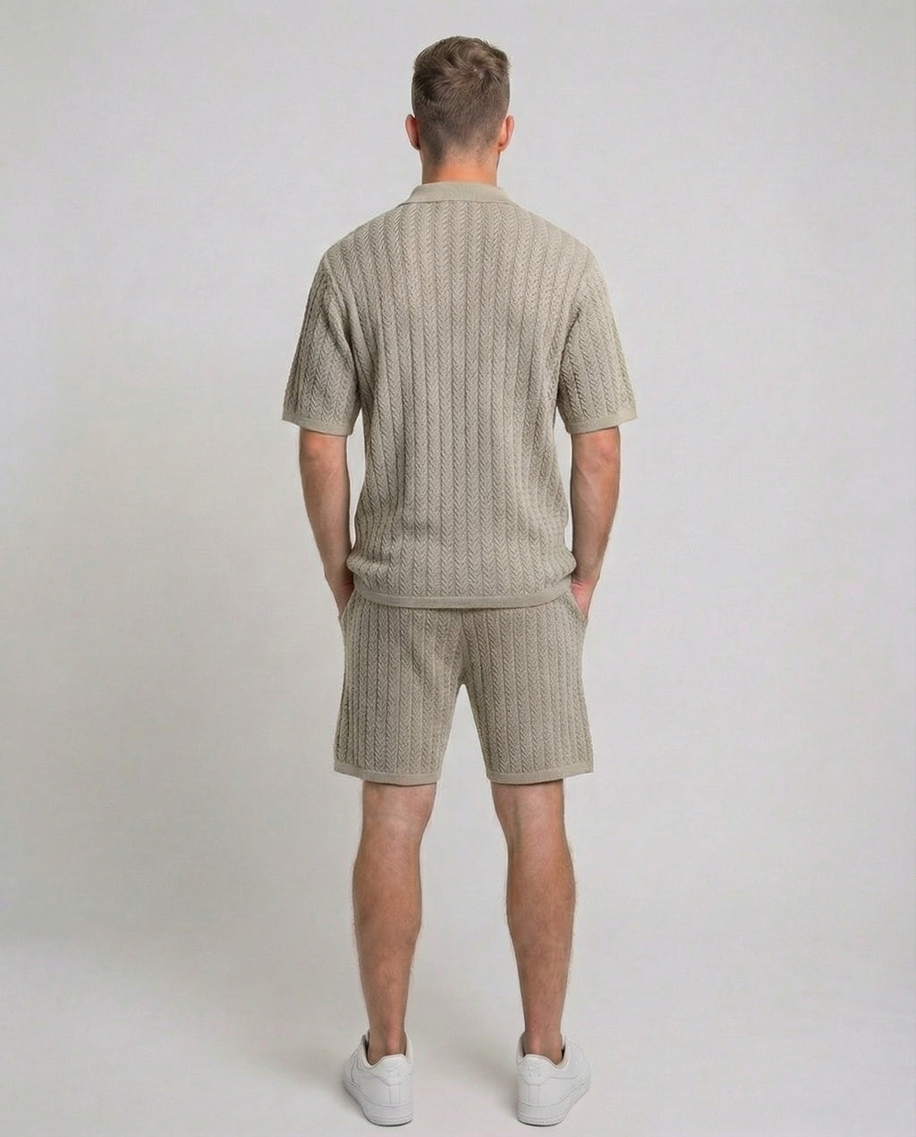 Diamond-Textured Short Sleeve Sweater