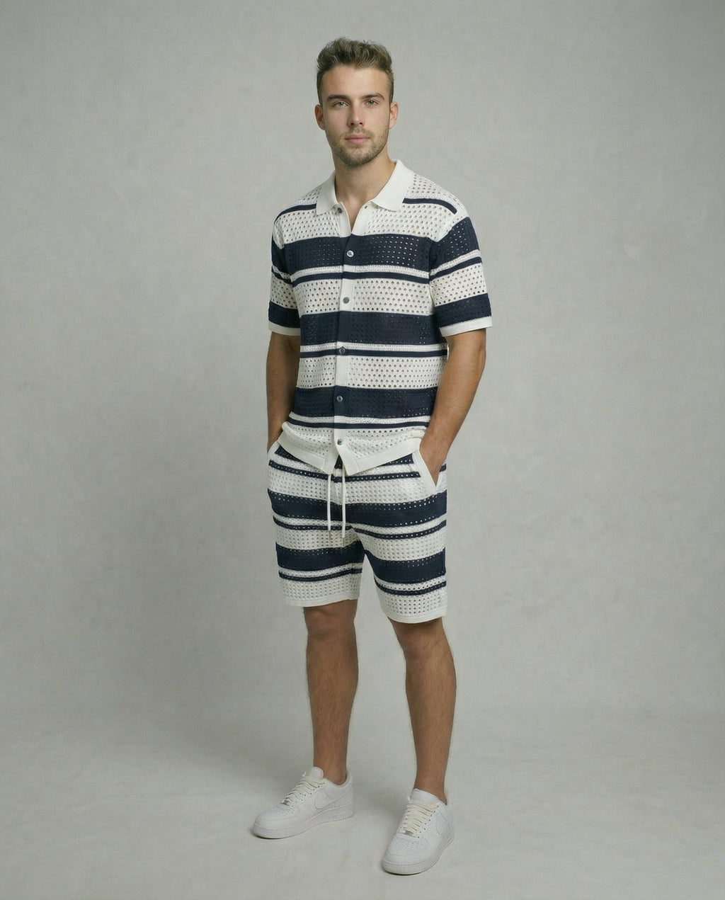 Horizontal Crochet Knit Co-Ord Set