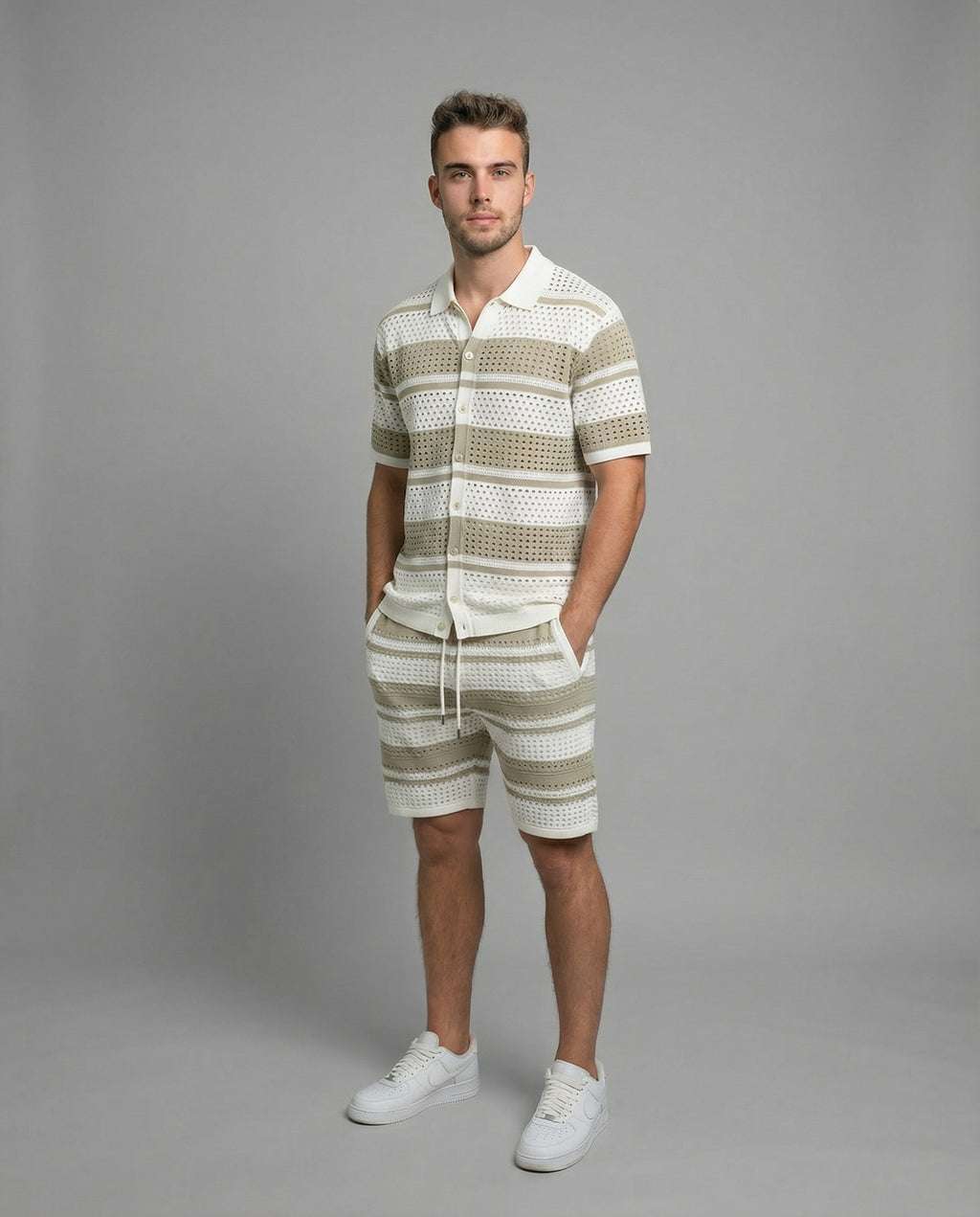 Horizontal Crochet Knit Co-Ord Set