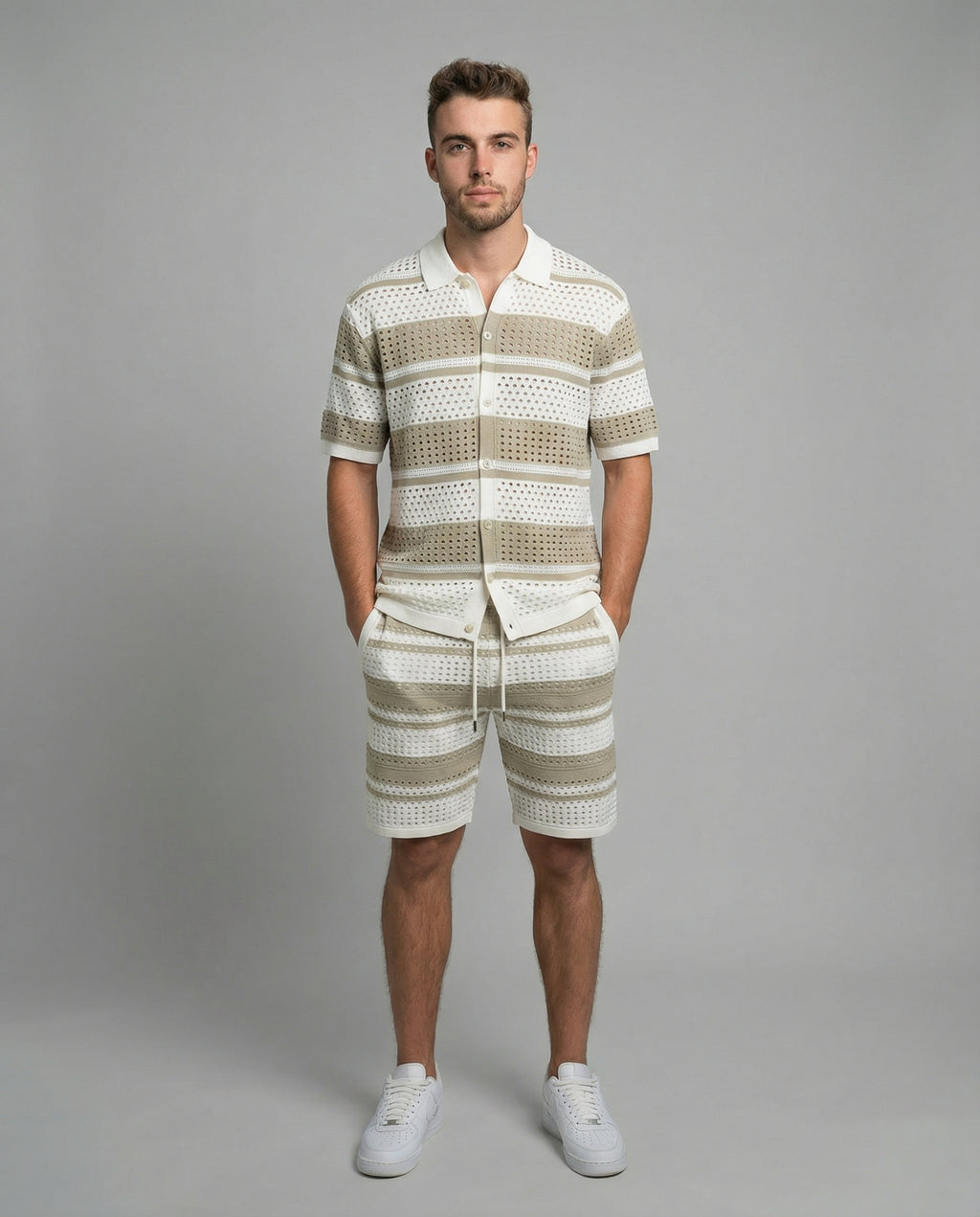Horizontal Crochet Knit Co-Ord Set