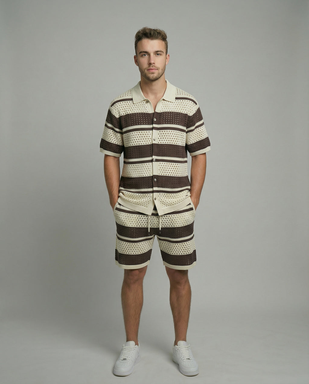 Horizontal Crochet Knit Co-Ord Set