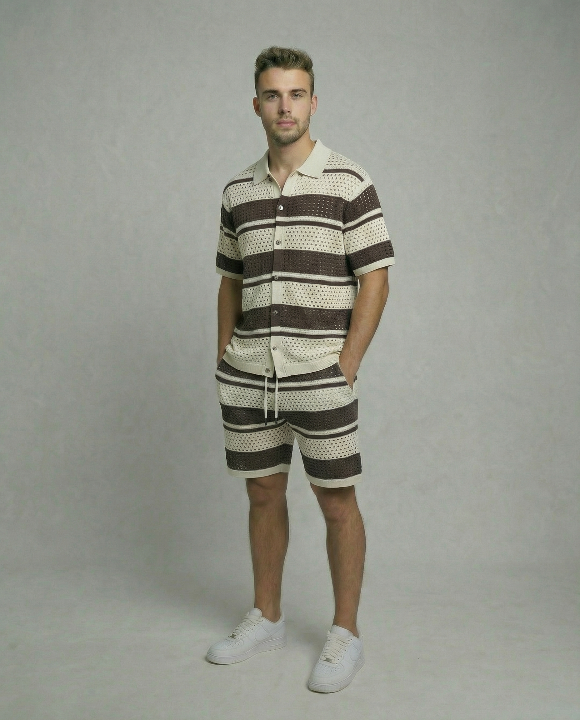 Horizontal Crochet Knit Co-Ord Set