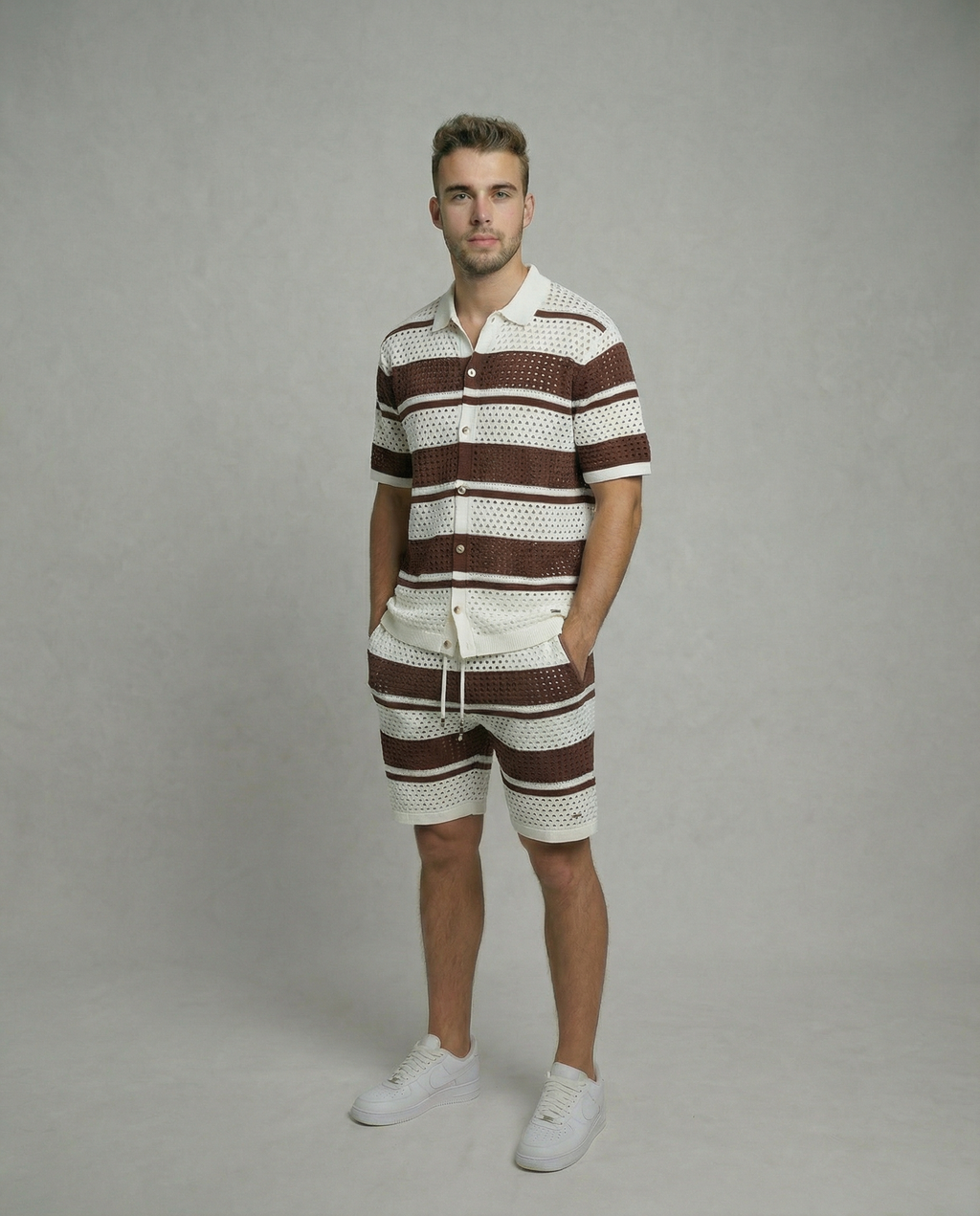 Horizontal Crochet Knit Co-Ord Set