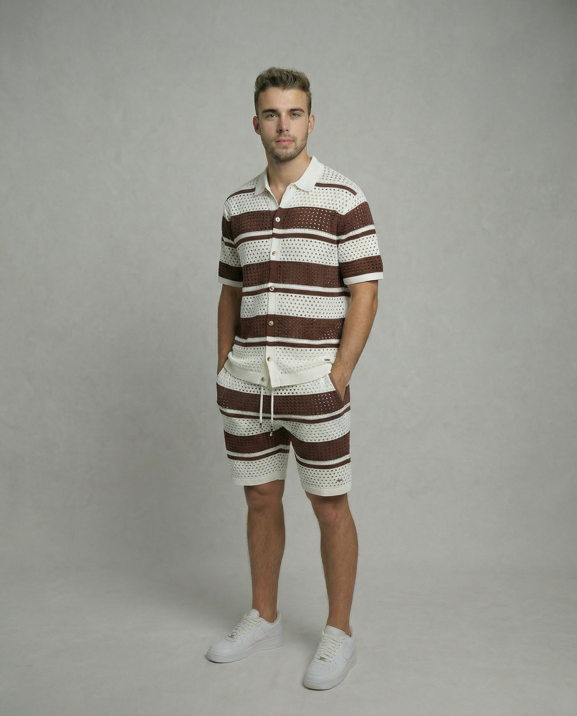 Horizontal Crochet Knit Co-Ord Set