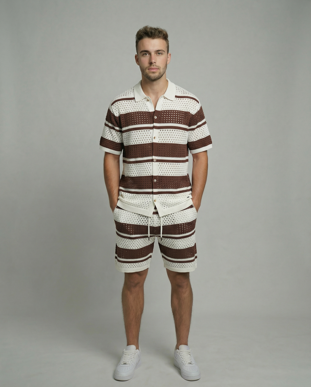 Horizontal Crochet Knit Co-Ord Set