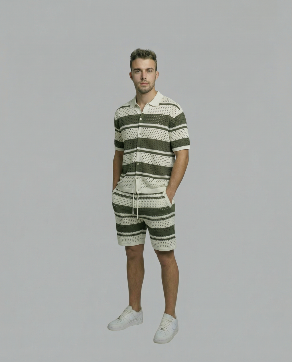 Horizontal Crochet Knit Co-Ord Set