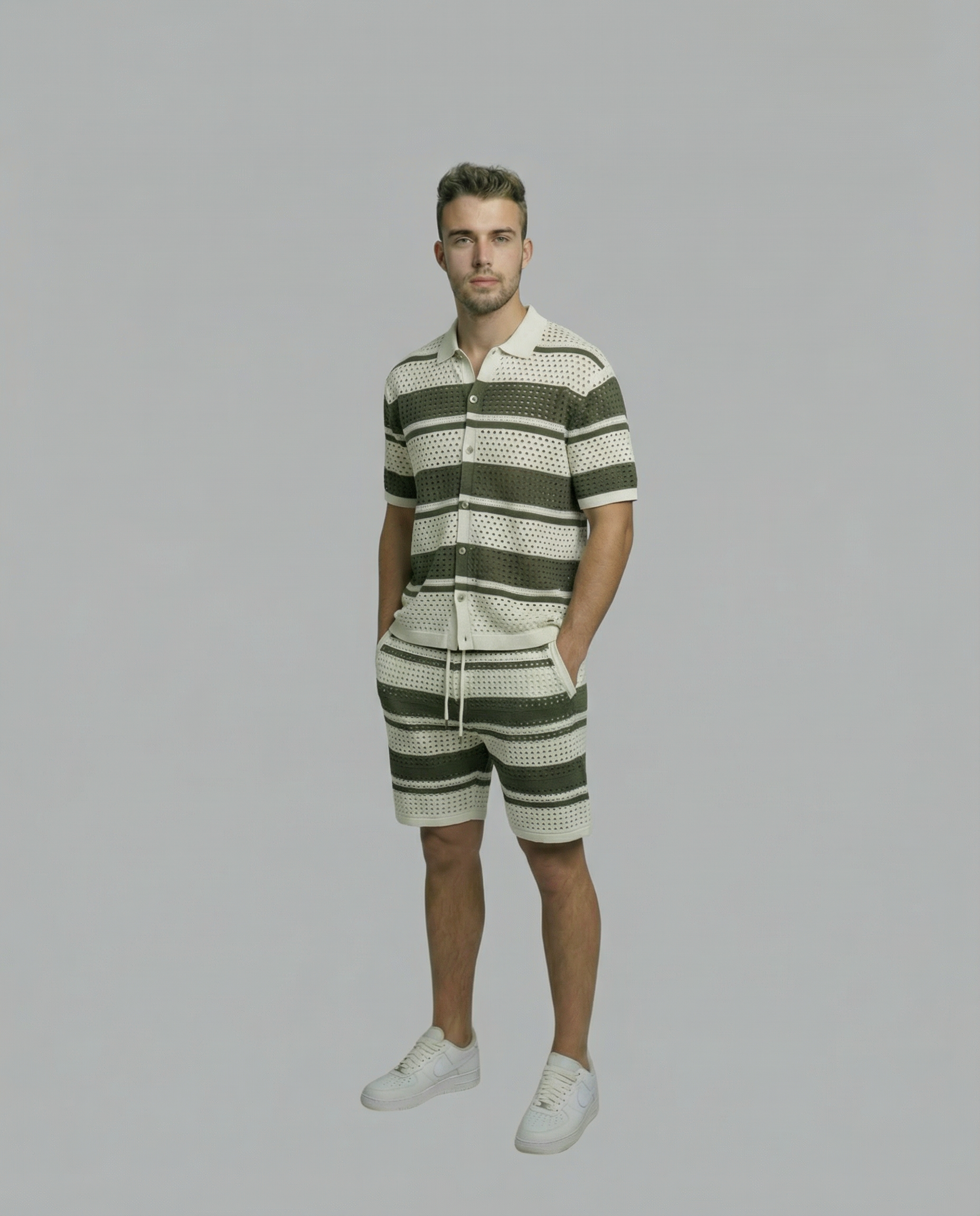 Horizontal Crochet Knit Co-Ord Set