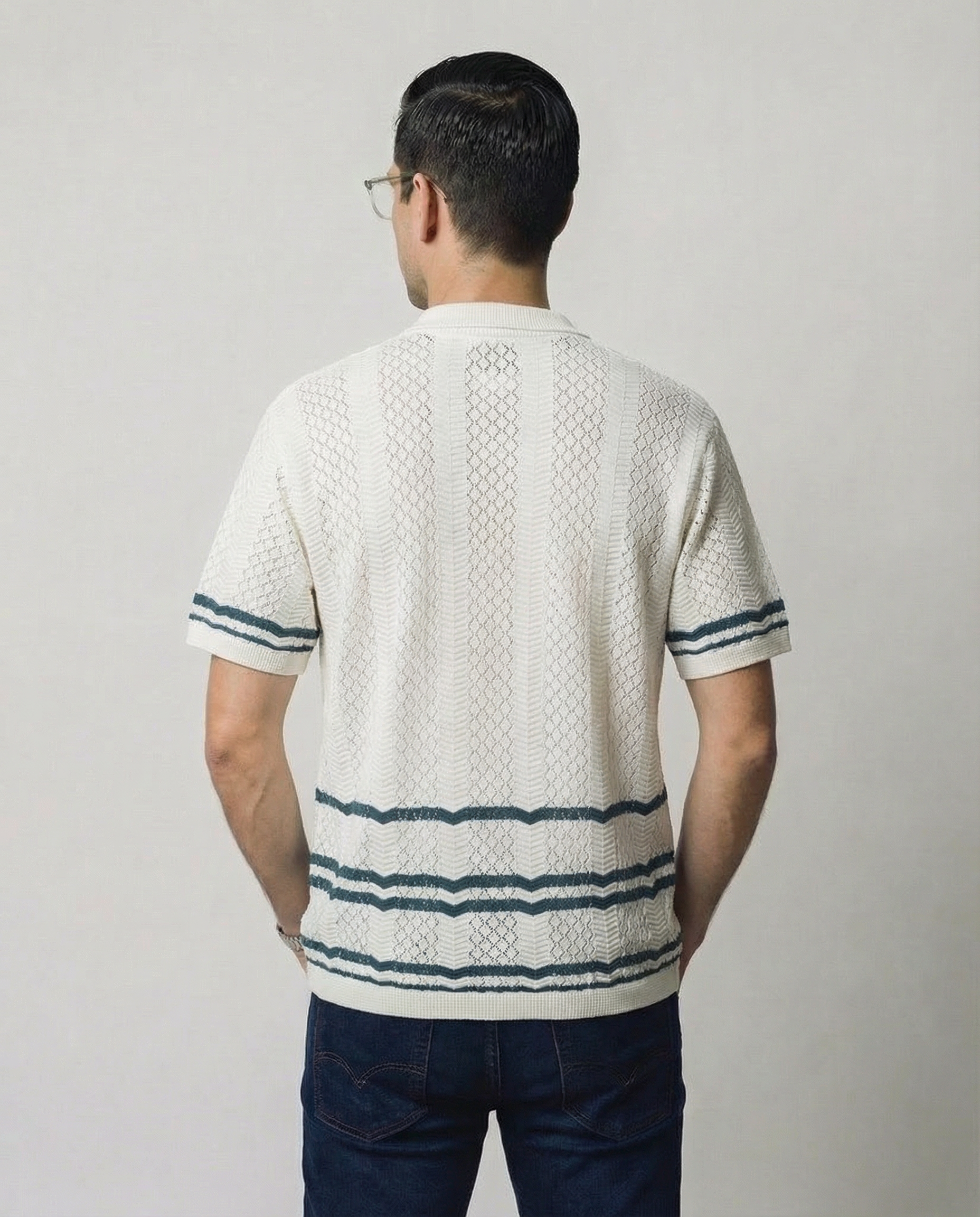 Pointelle Short Sleeve Sweater