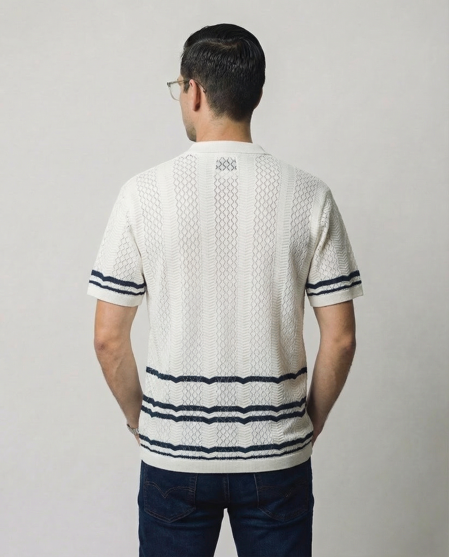 Pointelle Short Sleeve Sweater