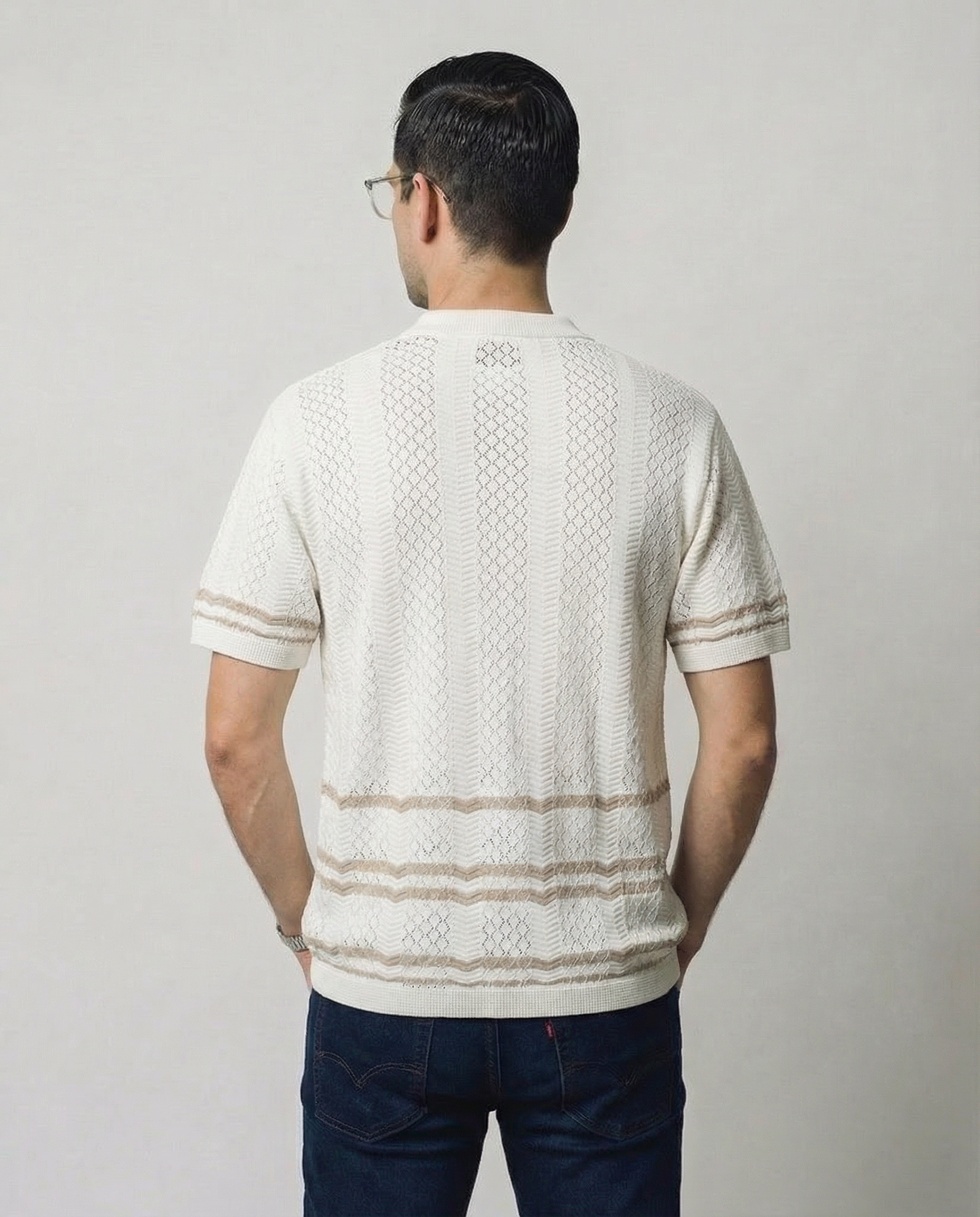Pointelle Short Sleeve Sweater