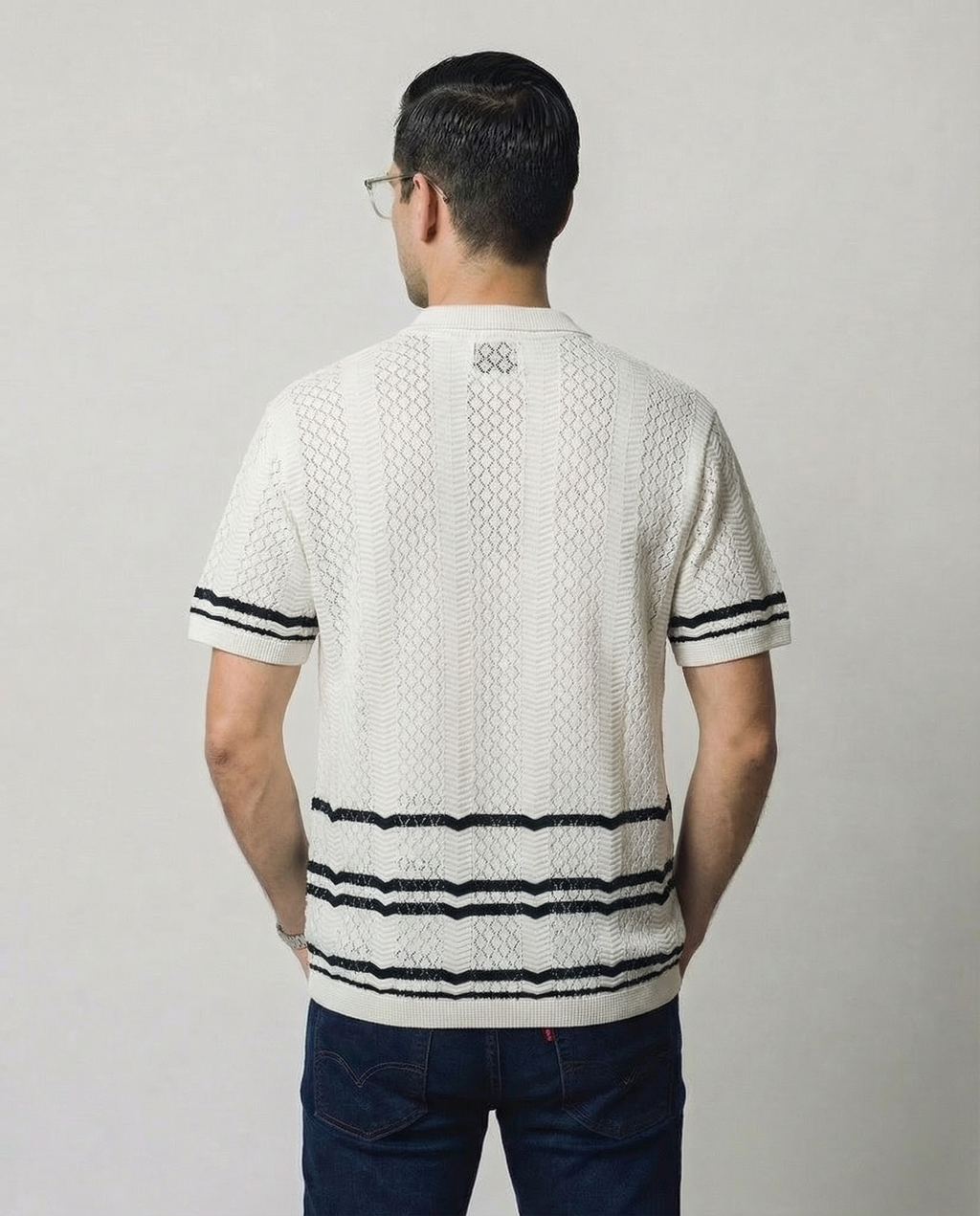 Pointelle Short Sleeve Sweater