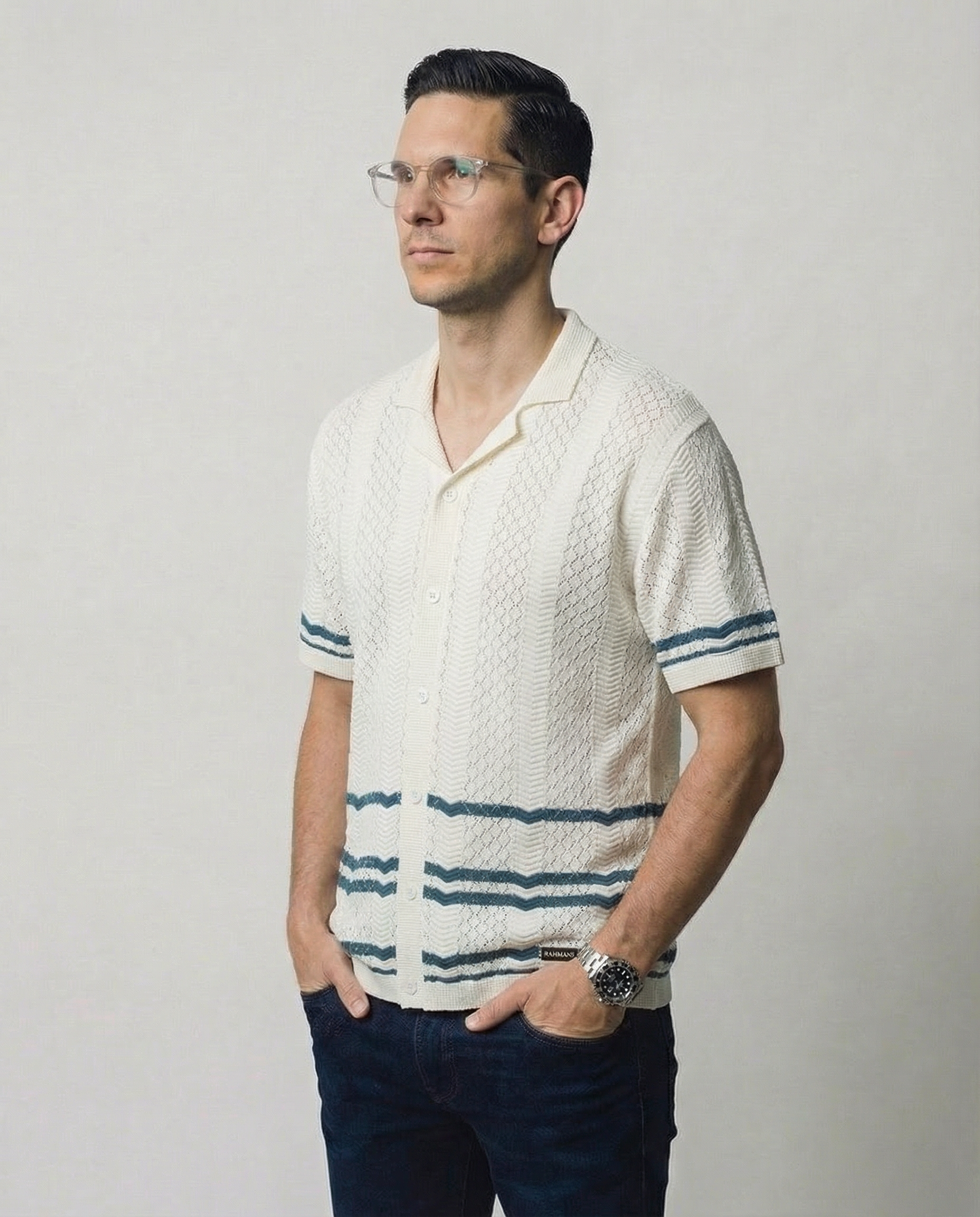 Pointelle Short Sleeve Sweater