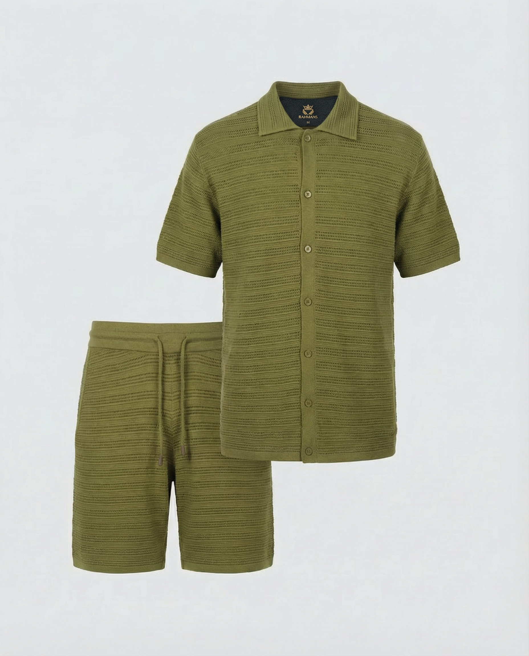 Micro-Mesh Textured Short Sleeve Sweater