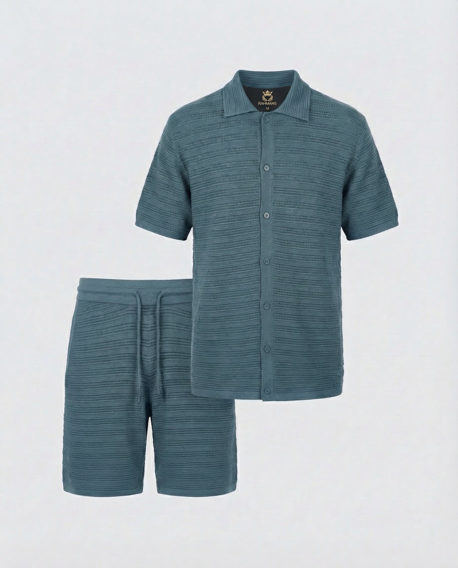 Micro-Mesh Textured Short Sleeve Sweater