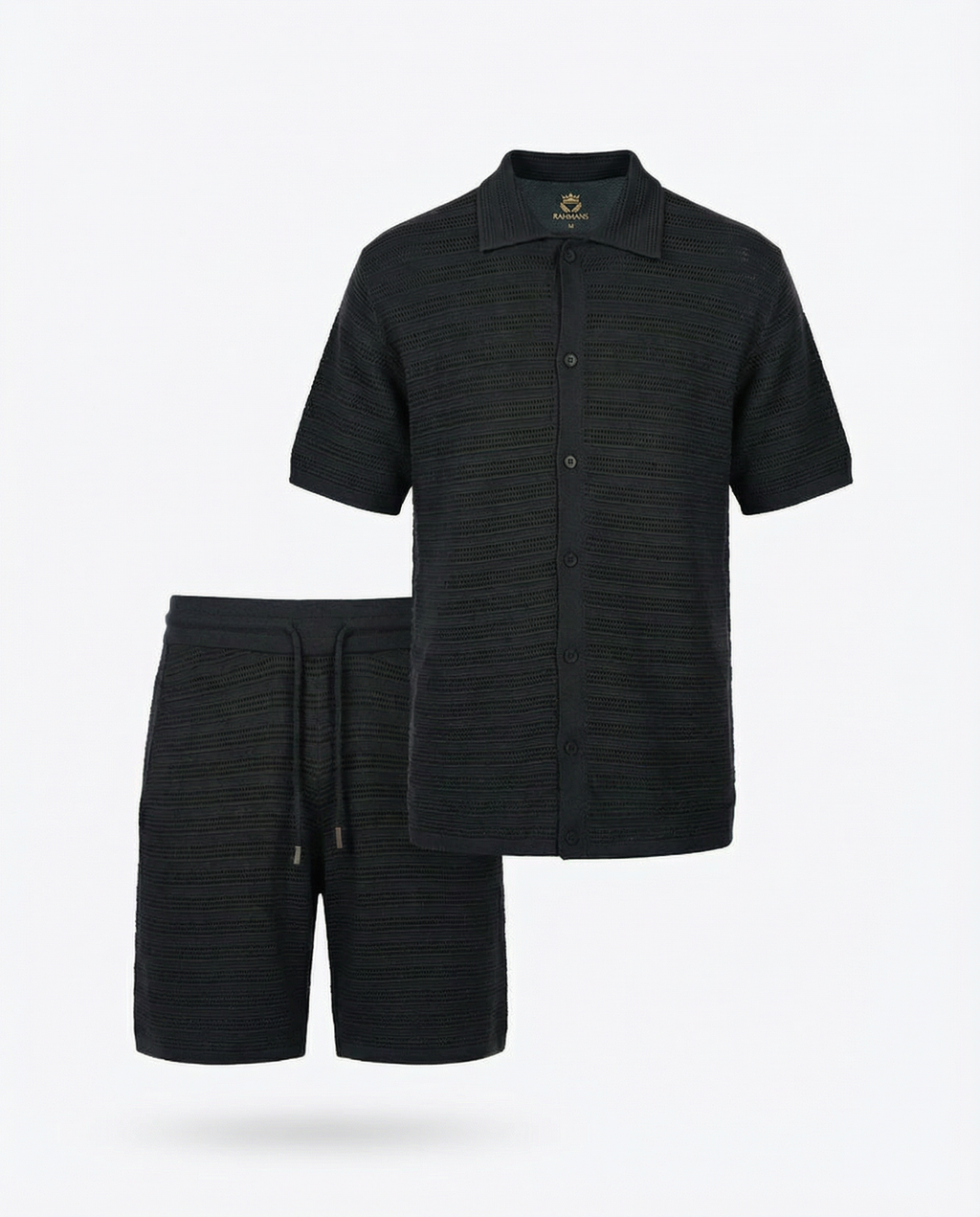 Micro-Mesh Textured Short Sleeve Sweater