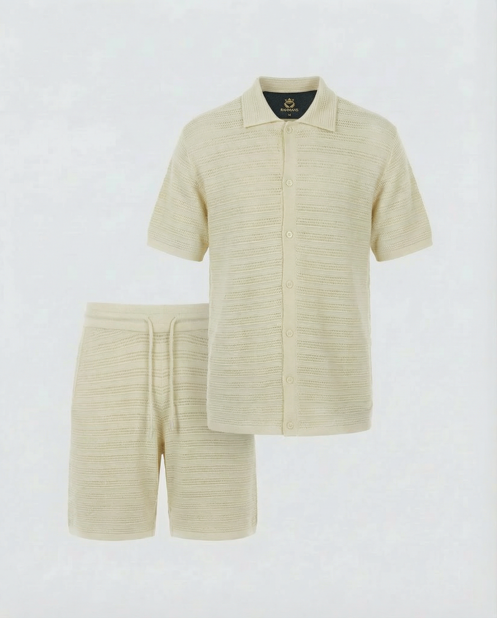 Micro-Mesh Textured Short Sleeve Sweater