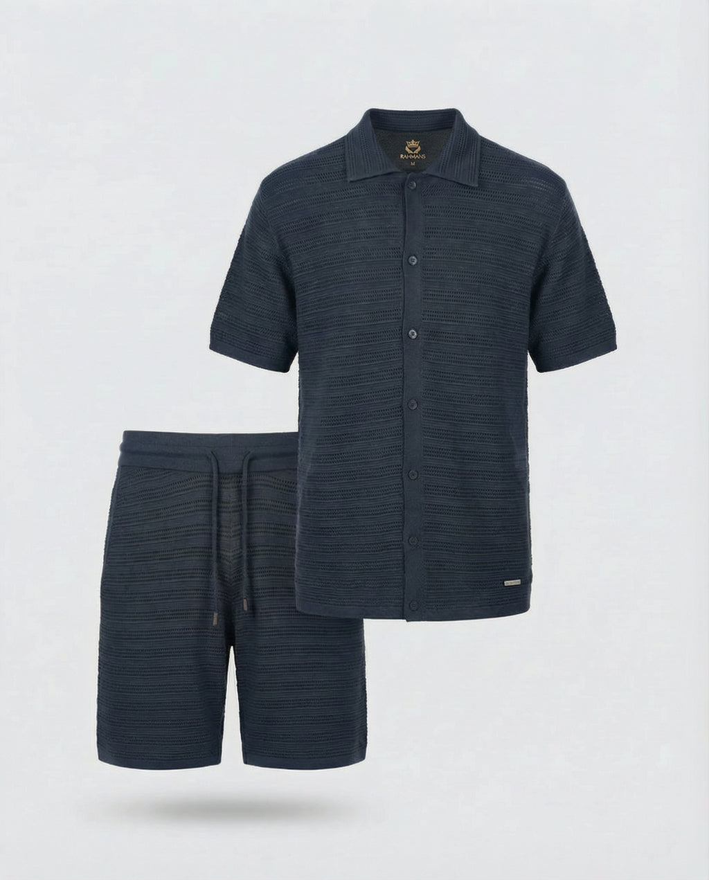 Micro-Mesh Textured Short Sleeve Sweater