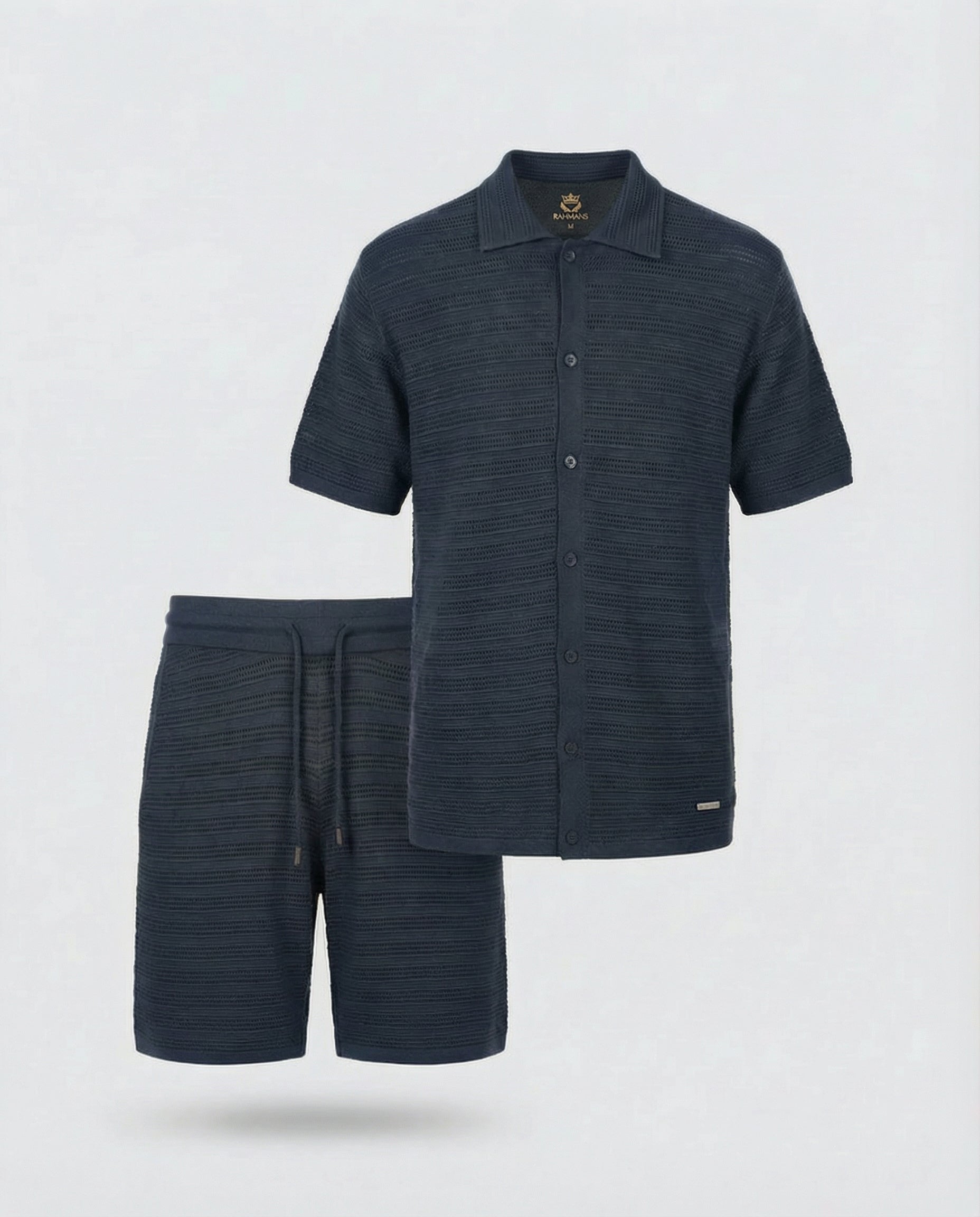 Micro-Mesh Textured Short Sleeve Sweater