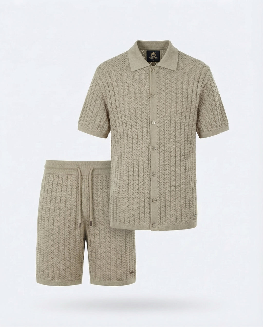 Diamond-Textured Short Sleeve Sweater