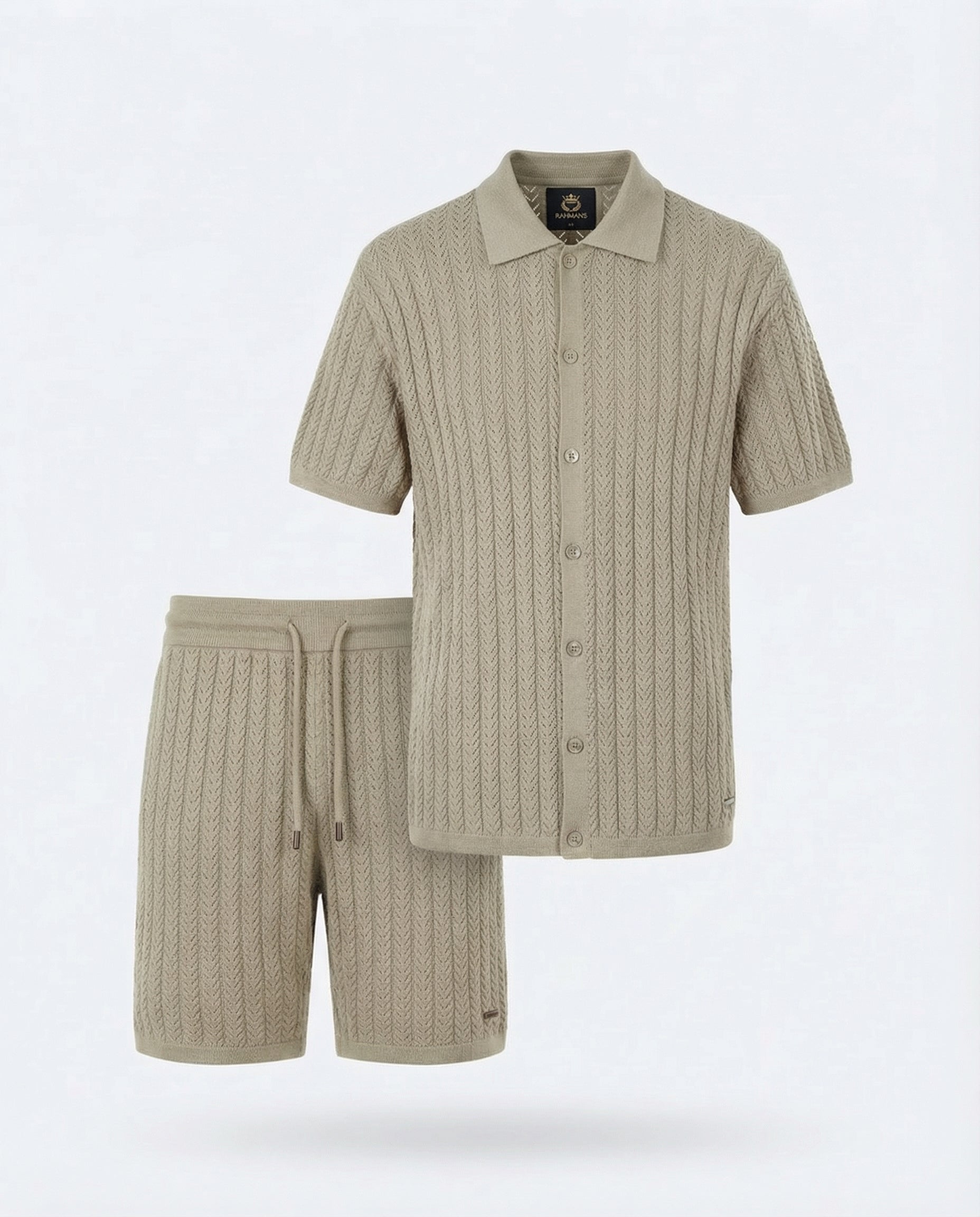 Diamond-Textured Short Sleeve Sweater
