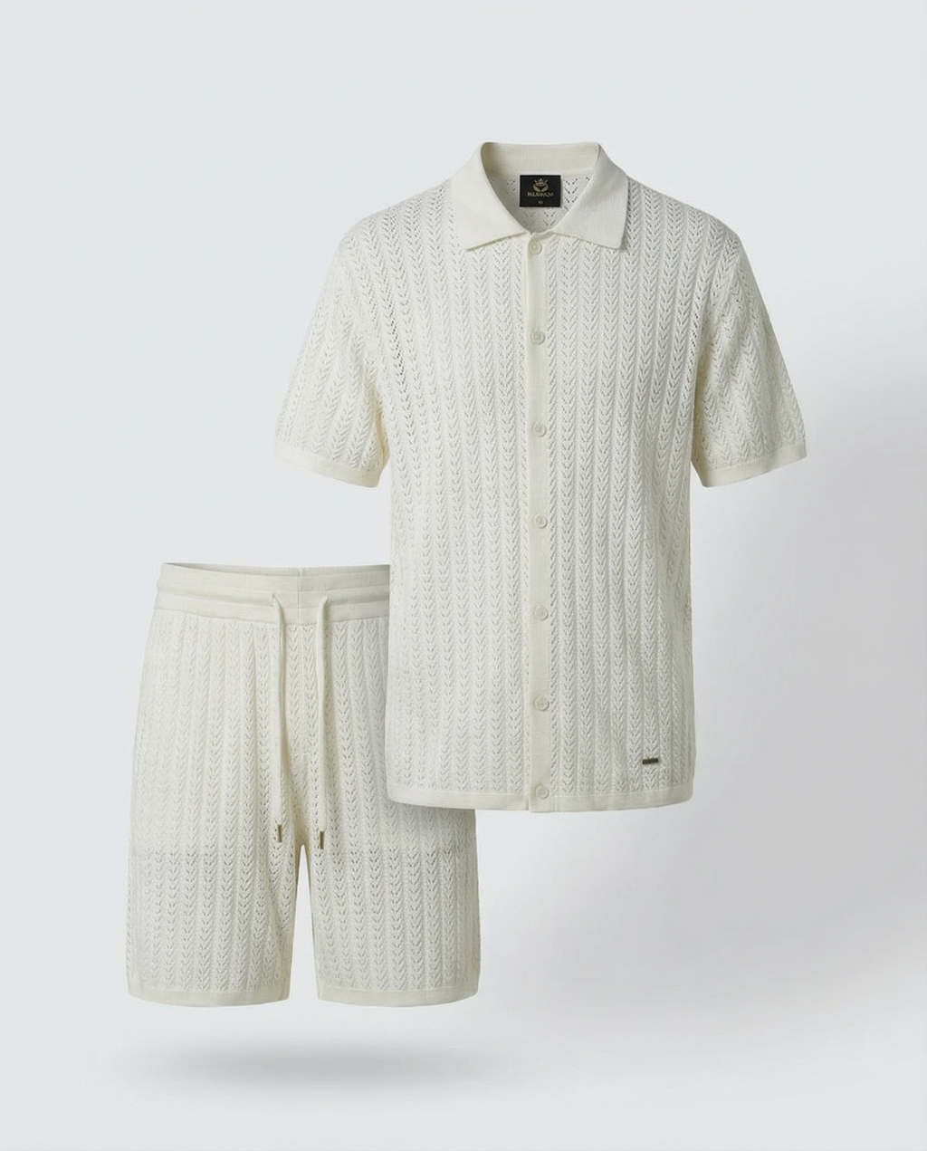 Diamond-Textured Short Sleeve Sweater