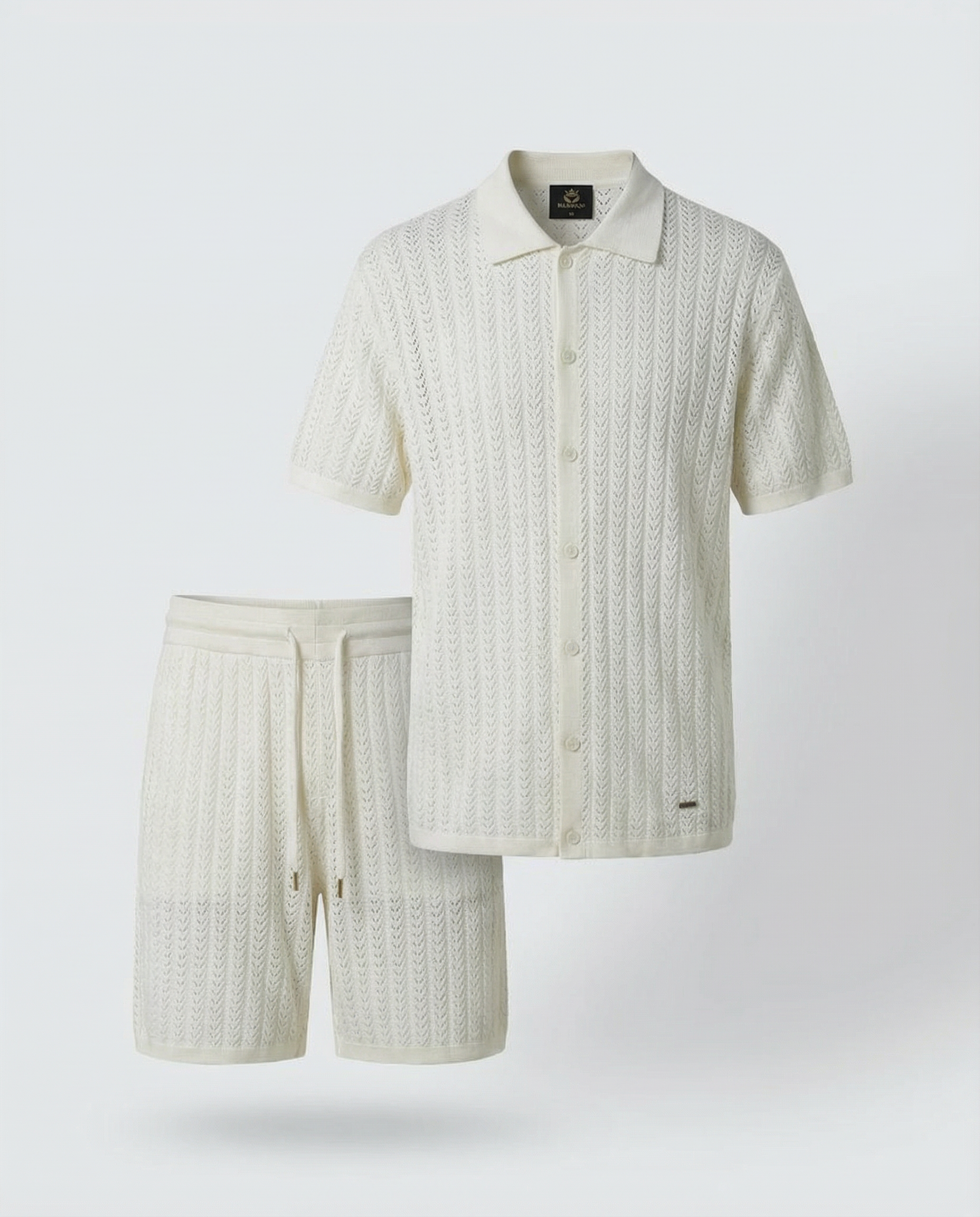 Diamond-Textured Short Sleeve Sweater