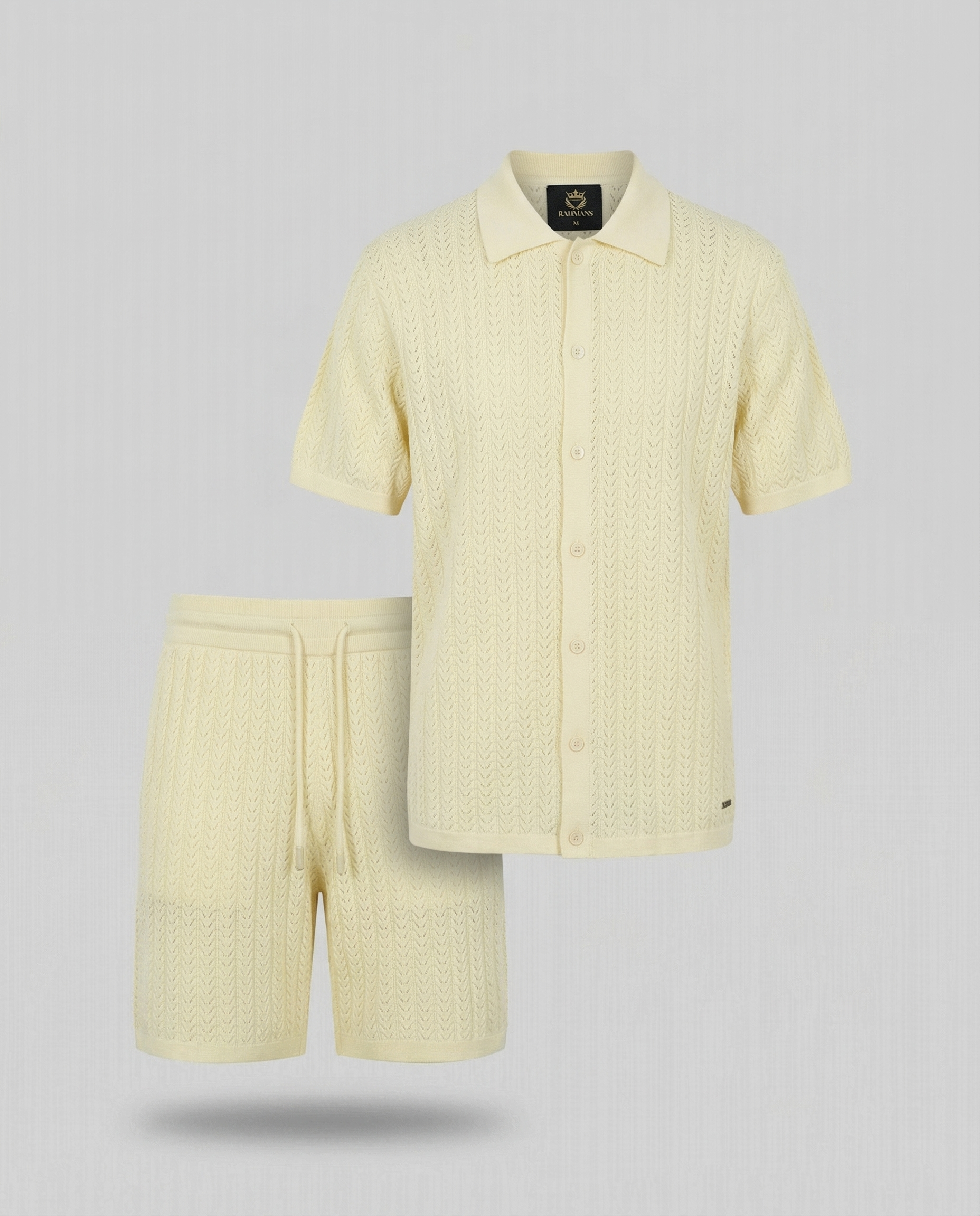Diamond-Textured Short Sleeve Sweater