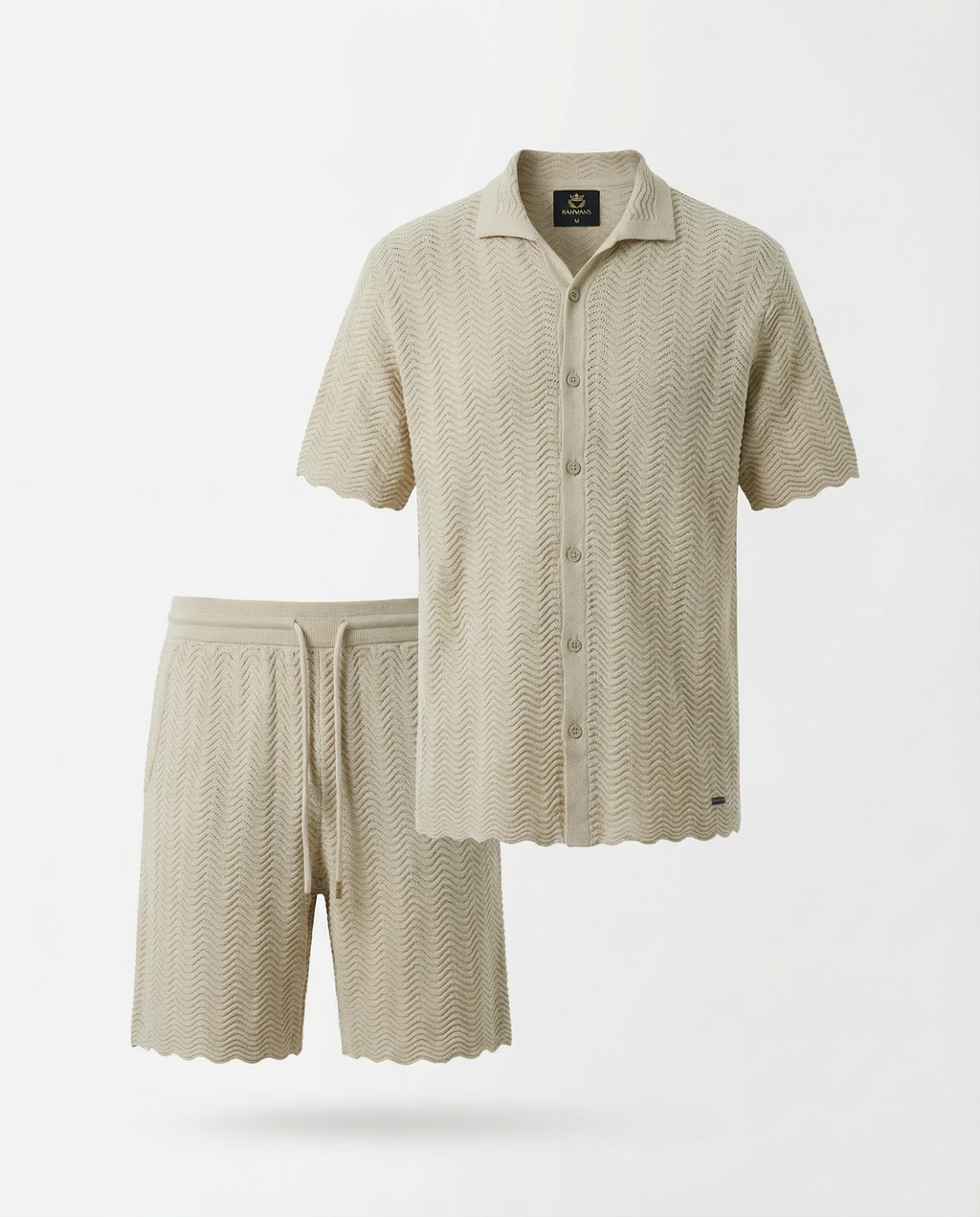 Textured Short Sleeve Sweater Set