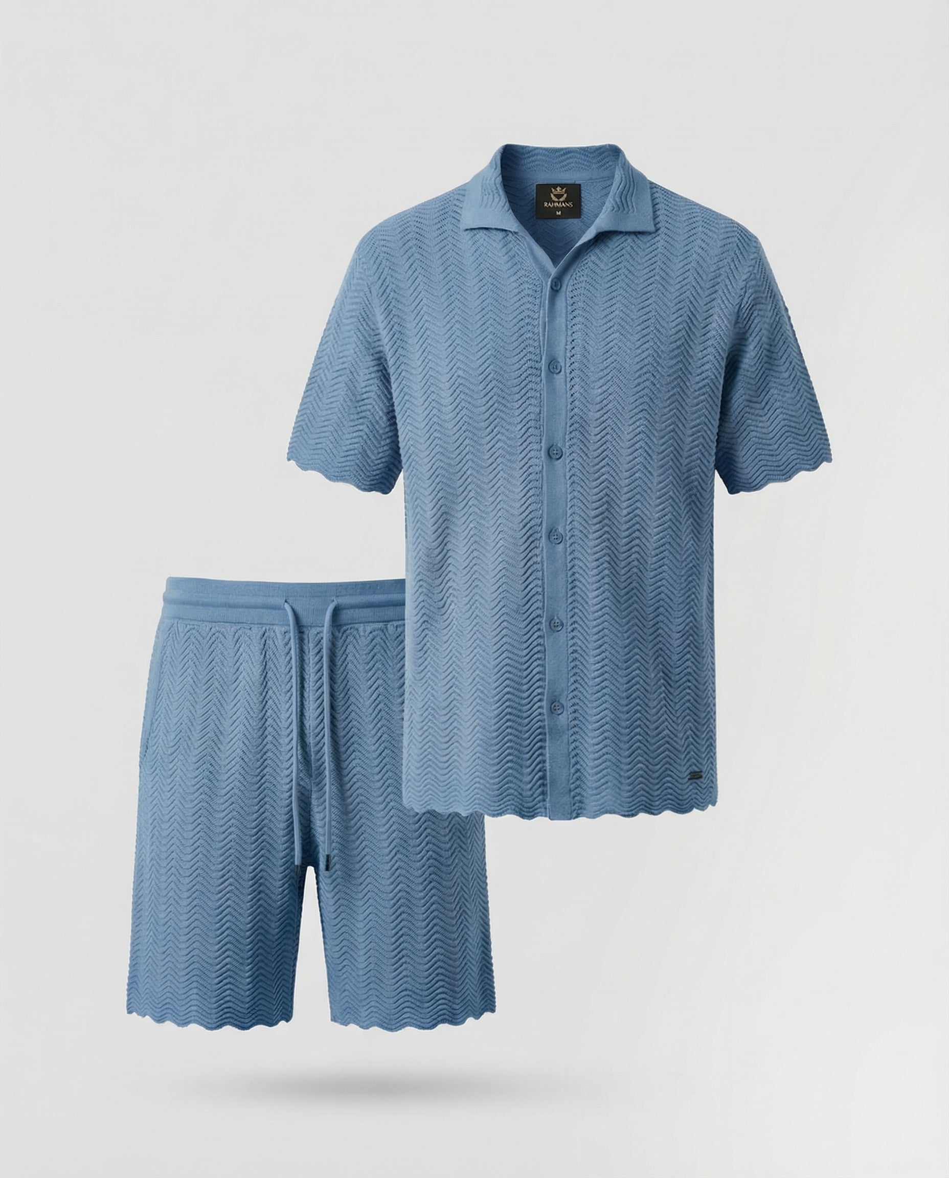 Textured Short Sleeve Sweater Set