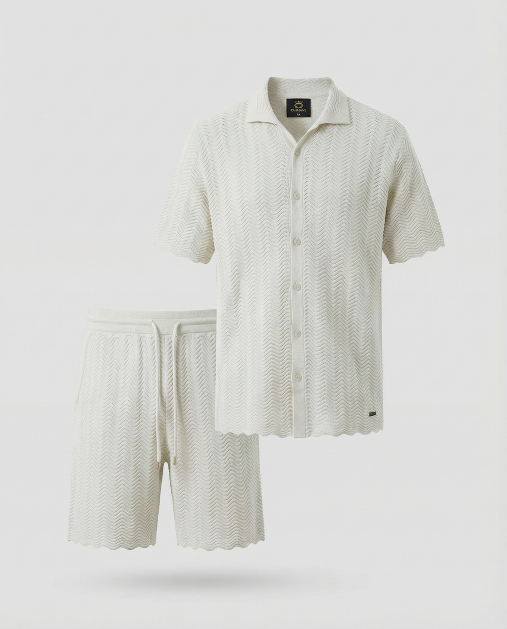 Textured Short Sleeve Sweater Set