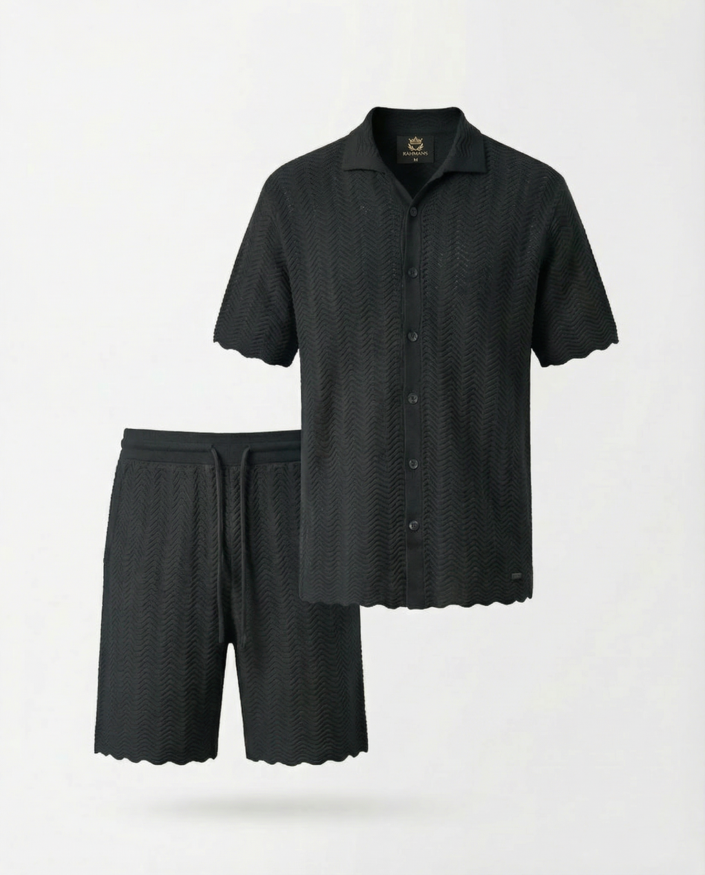 Textured Short Sleeve Sweater Set