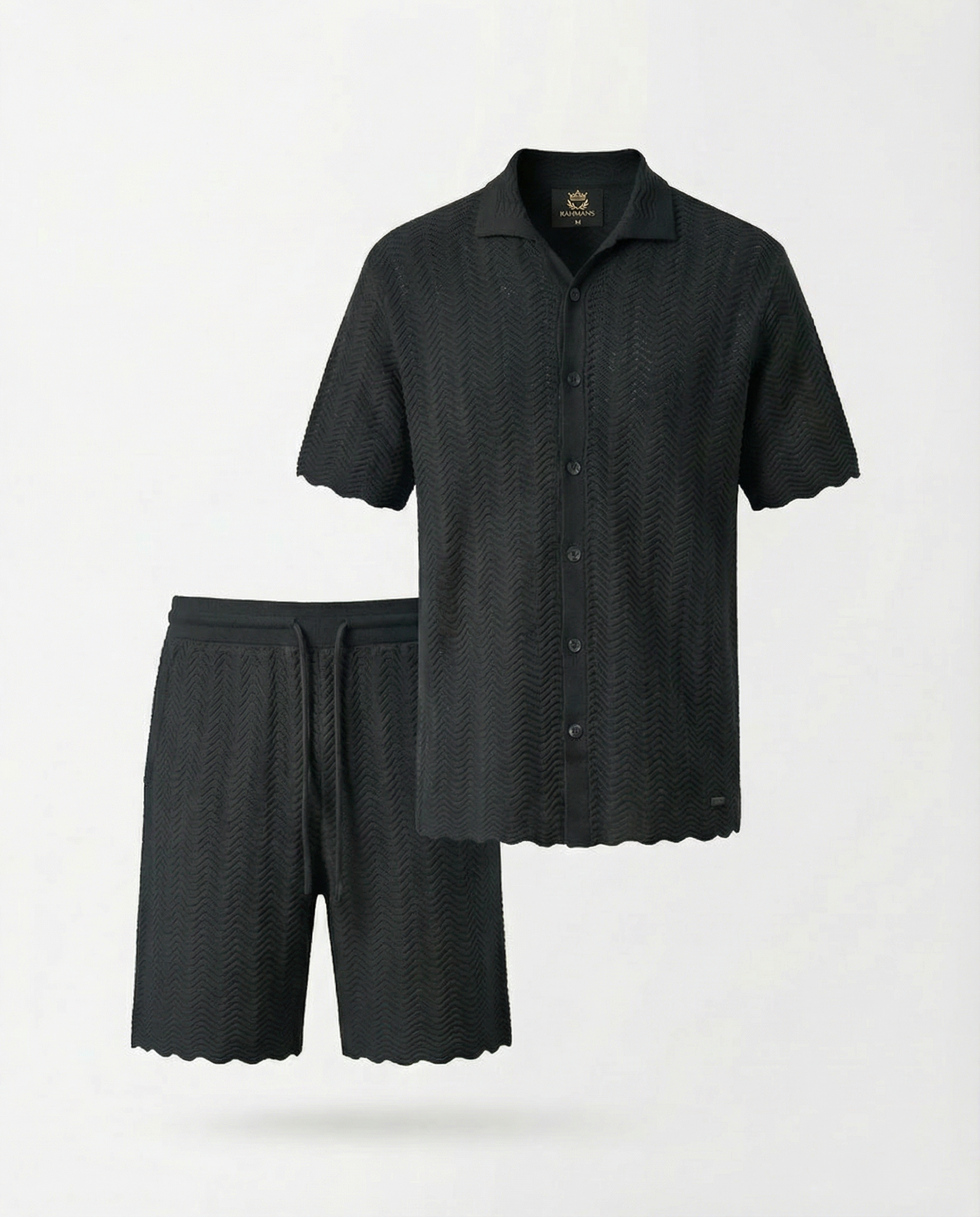 Textured Short Sleeve Sweater Set