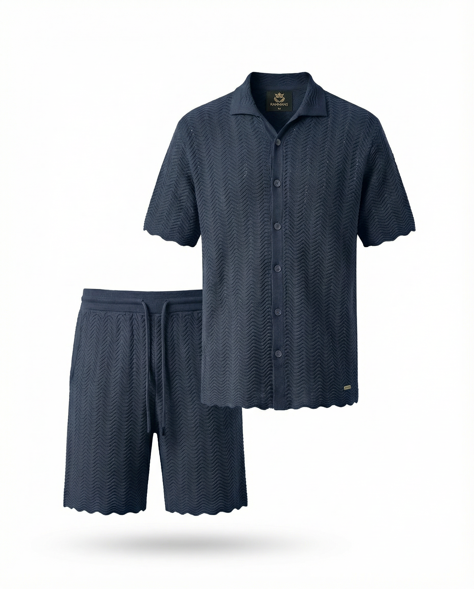 Textured Short Sleeve Sweater Set