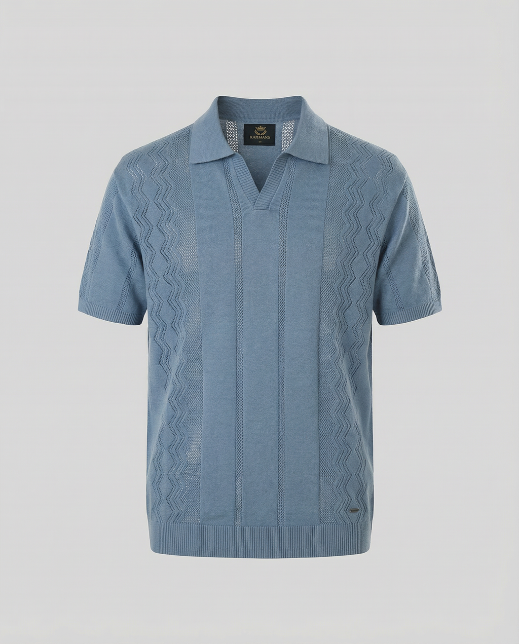 Vertical-Knit Polo Sweater