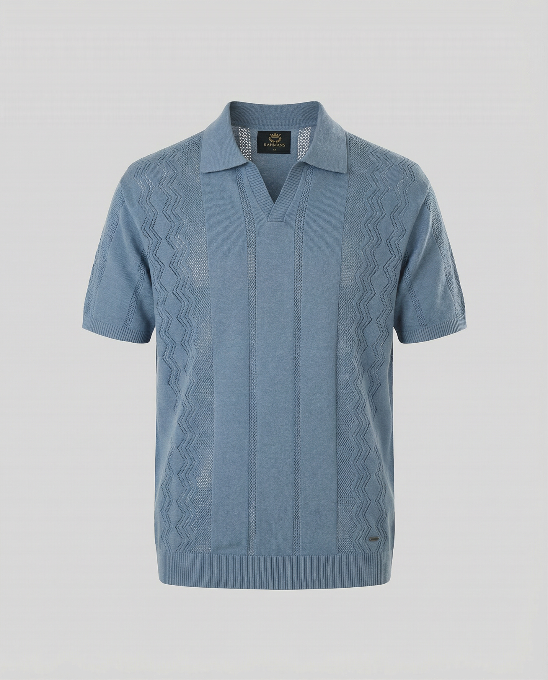Vertical-Knit Polo Sweater