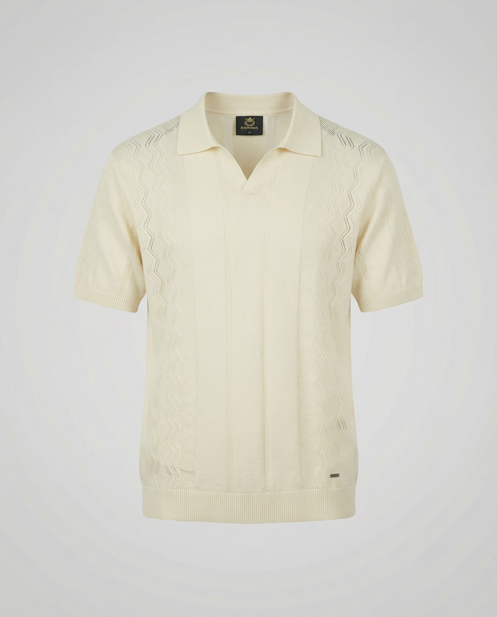 Vertical-Knit Polo Sweater