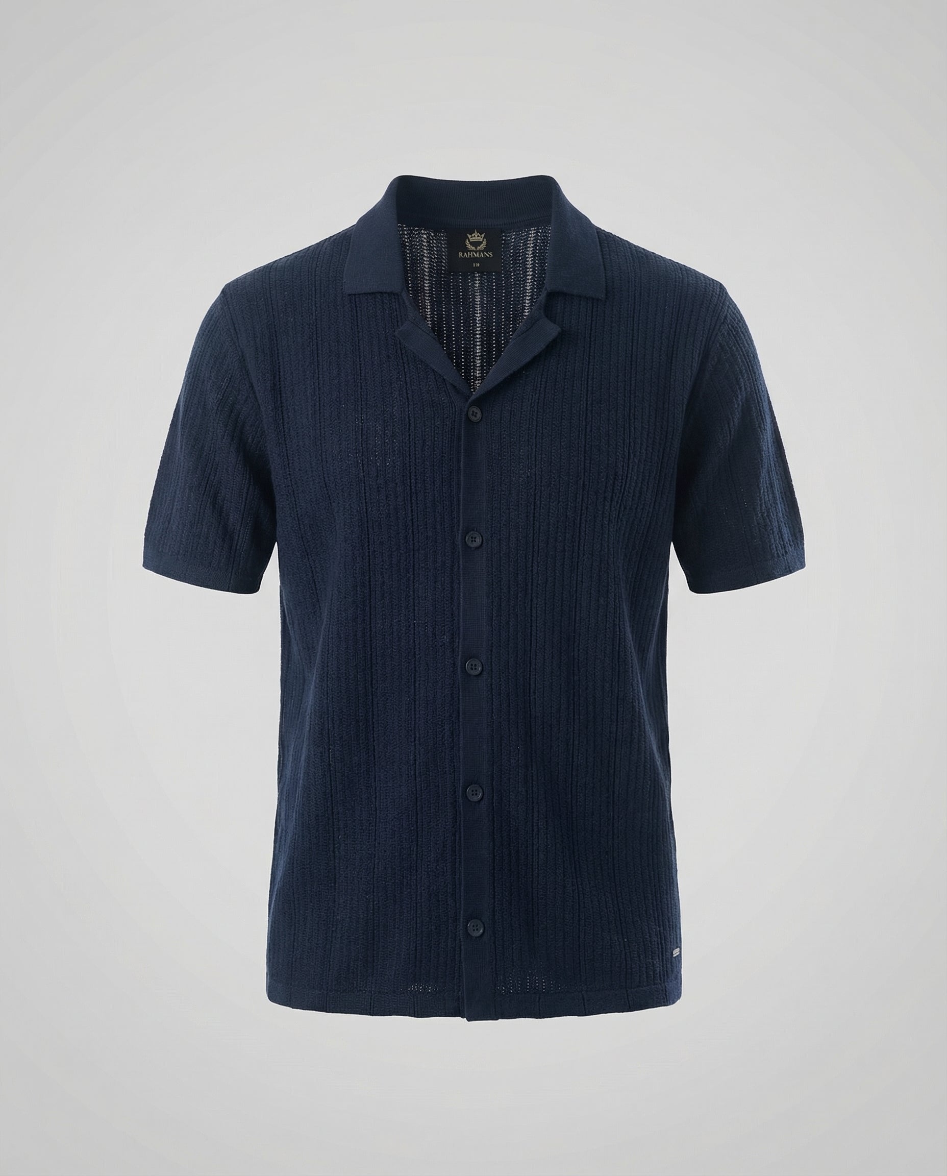 Vertical-Knit Short Sleeve  Sweater
