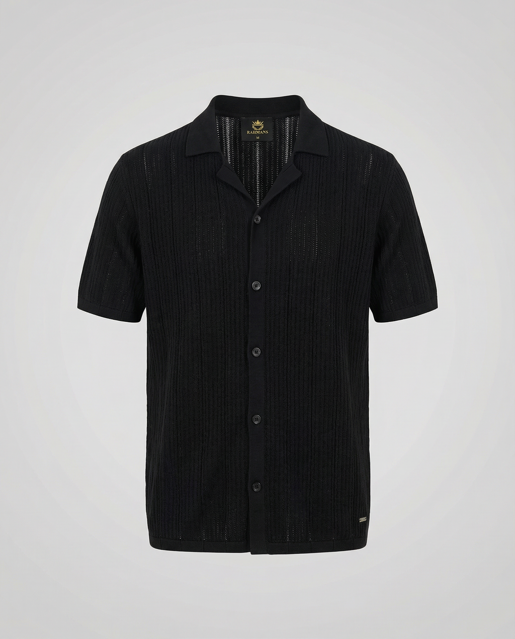 Vertical-Knit Short Sleeve  Sweater